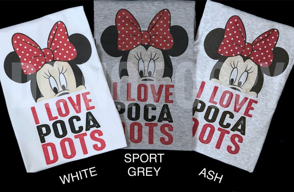 I Love Poca Dots: Short Sleeve Unisex Sublimation Tee: Ordering Ends 1/12/25 @10pm EST