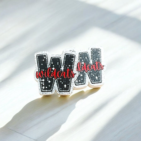 Black W Wildcats Stud Earrings