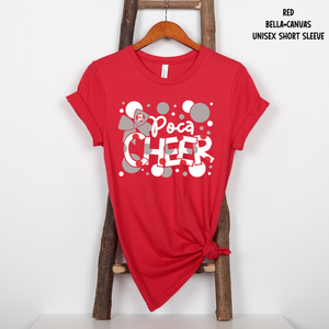 Poca Cheer-Red/Grey Dots With Grey Bow