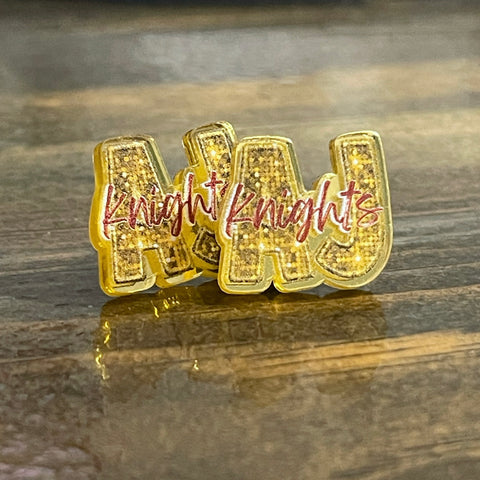 AJ Knights Stud Earrings-Gold Mirror Acrylic