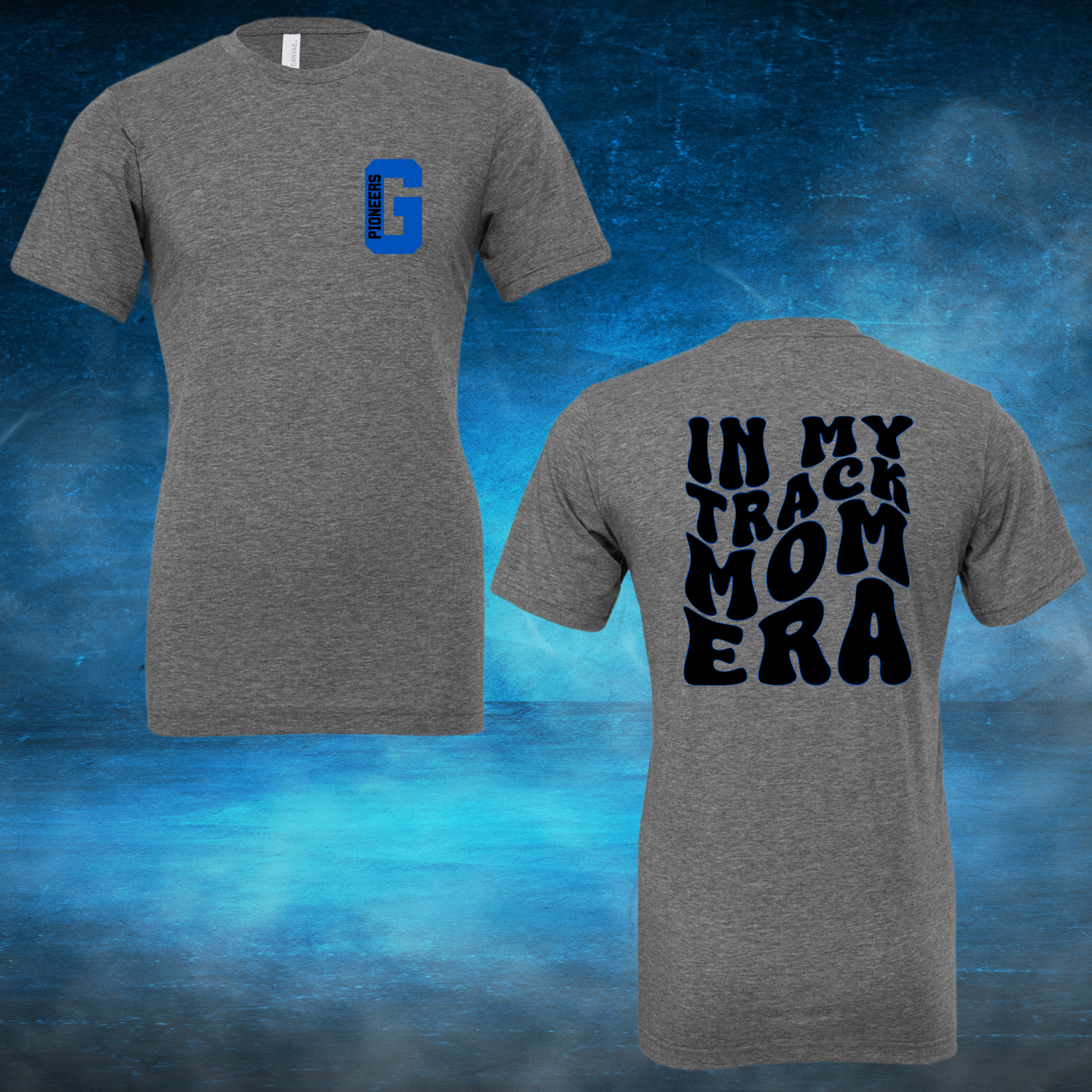 Black/Blue Track Mom Era: Glenville: Front & Back