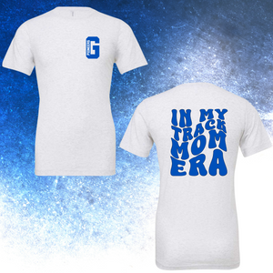 Blue/Black/White Track Mom Era: Glenville: Front & Back