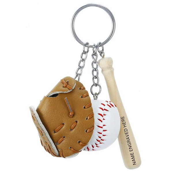 Custom Engraved Baseball Keychain Or Tassel Keychain