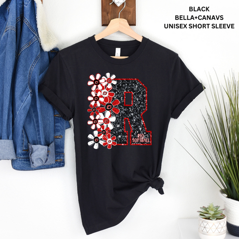 R Floral: Black On Red With Rio Logo: Preorder