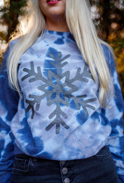 Tie Dyed Glitter Snowflake: Sweatshirt: Sale