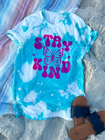 Stay Kind Butterfly Bleached Tee