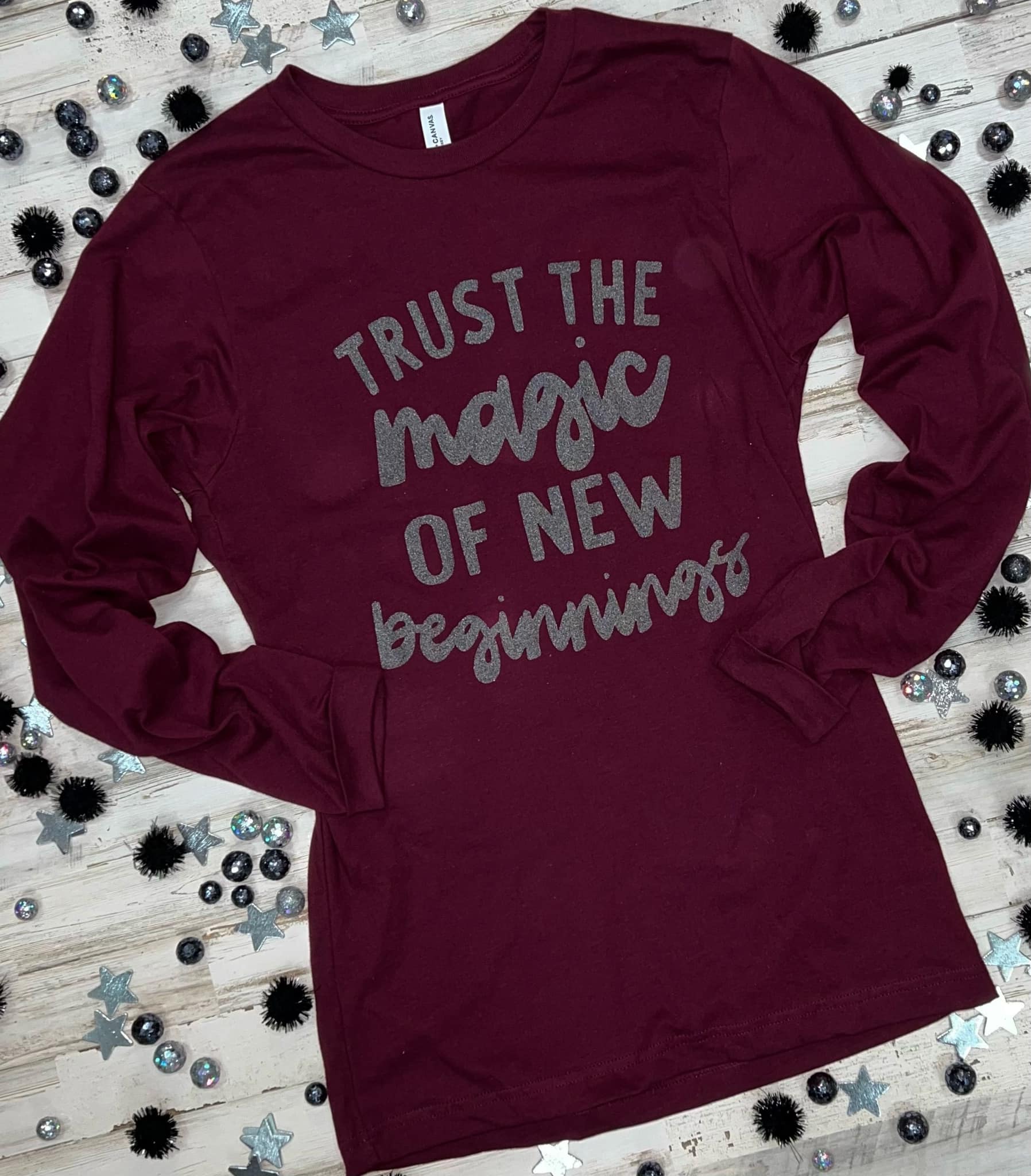 Trust The Magic: Long Sleeve Maroon: Sale