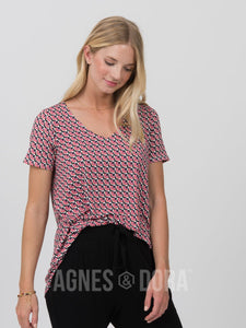 Size Small Agnes & Dora™ Everyday Tee V-neck Blooming Lotus: Final Sale. No Returns Or Exchanges