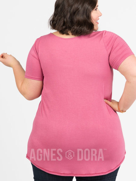 Size XS Agnes & Dora™ Everyday Tee Rose Garnett: Final Sale. No Returns Or Exchanges