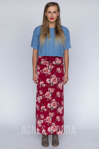 Size Small Agnes & Dora™ Blushing  Rosettes Maxi Skirt: Final Sale. No Returns Or Exchanges