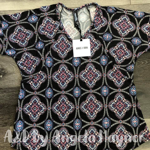 Size Small Agnes & Dora™ Love Top Black Medallion: Final Sale. No Returns Or Exchanges