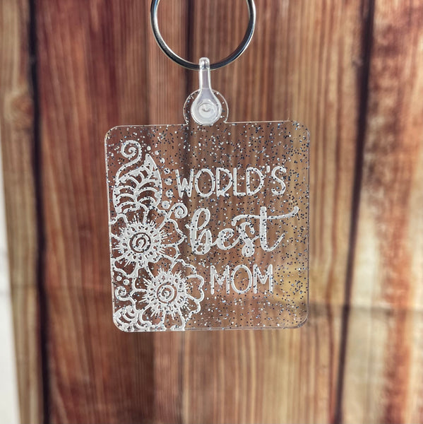 World's Best Mom/Okayest Mom Keychain Set (2 Pieces)