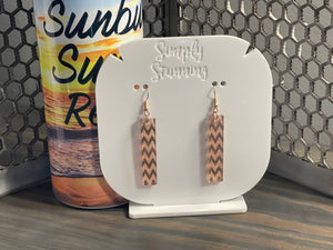 Rose Gold Mirror Acrylic Chevron Earrings