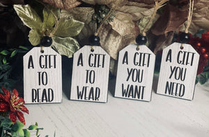 Need Want Read Wear Gift Tags (Set Of 4)