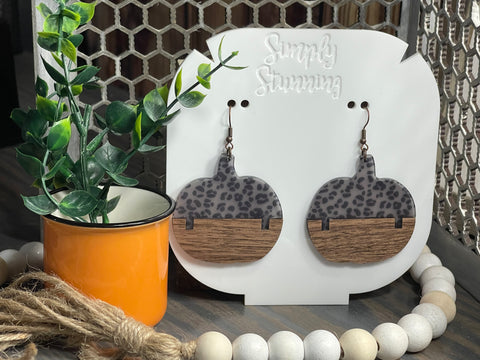 Leopard/Walnut Pumpkin Earrings