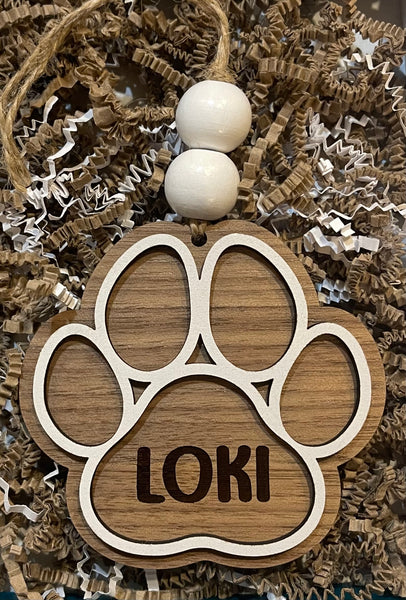 Custom Paw Print Ornament