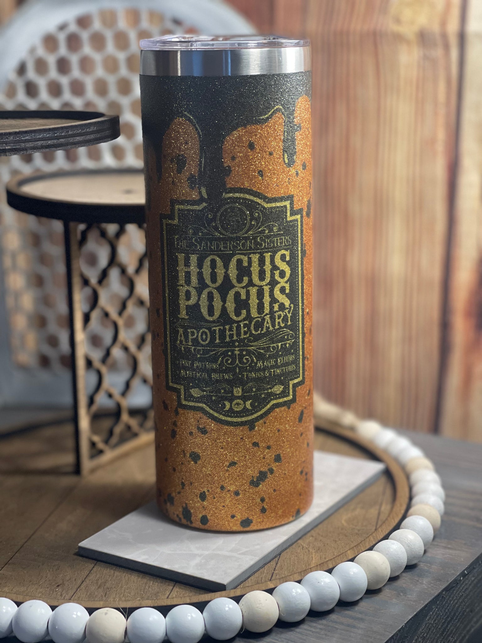 HP 20oz Gold Glitter Tumbler