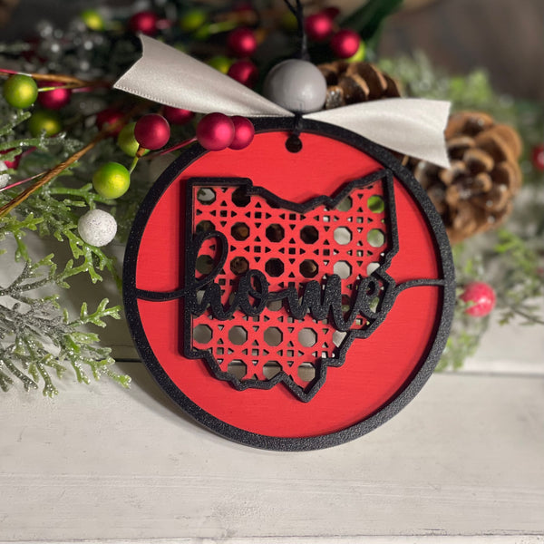 Ohio Black And Red "Home" Ornament