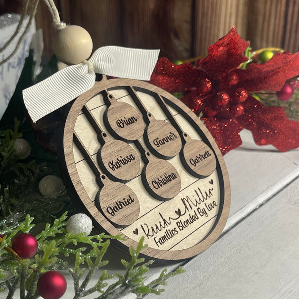 Families Blended By Love Ornament (Up To 10 Names)