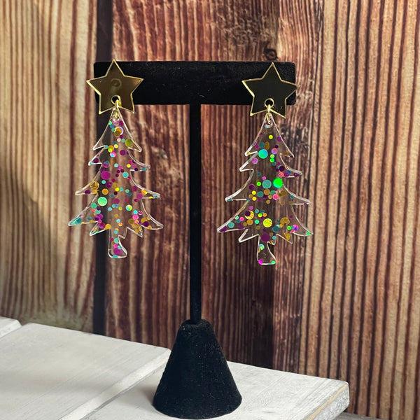 Christmas Tree Dangle Earrings