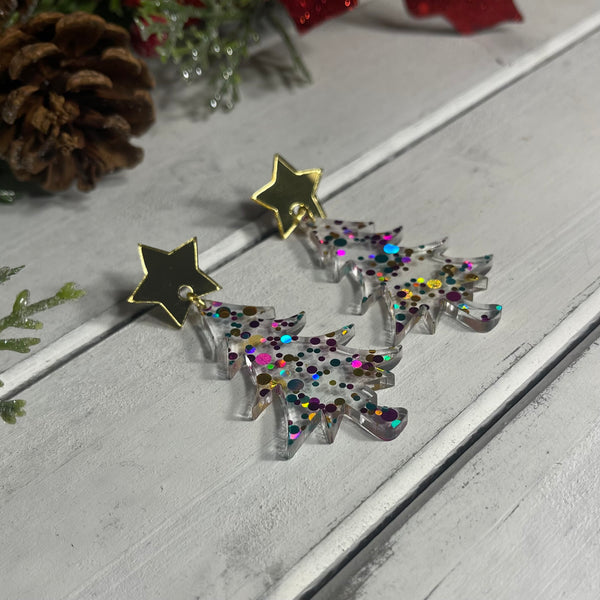 Christmas Tree Dangle Earrings