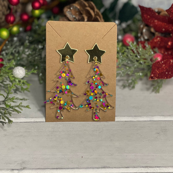 Christmas Tree Dangle Earrings