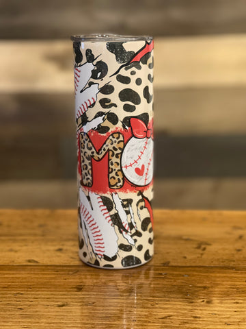 Baseball Mom 20oz Skinny Tumbler