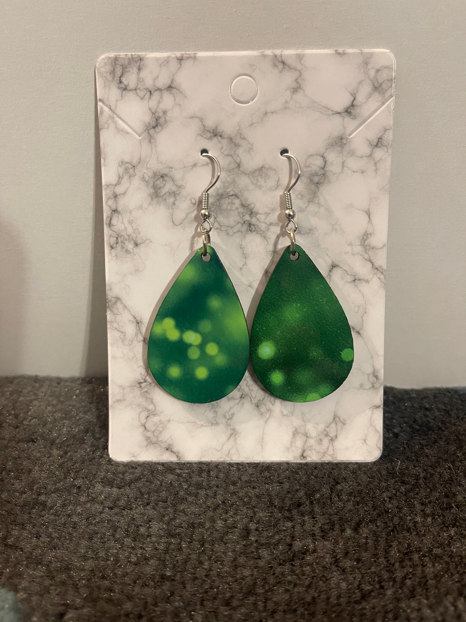 Green Teardrop Earrings