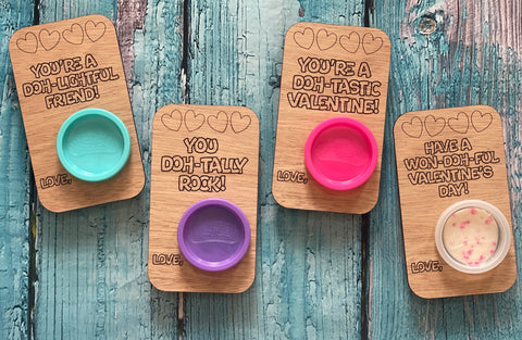 Wooden "Doh" Valentine Cards (Set of Four)