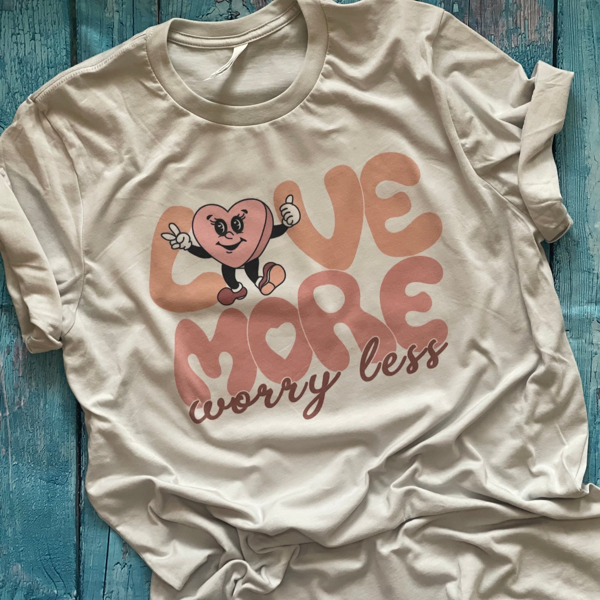 Retro Love More Worry Less Sublimated Tee