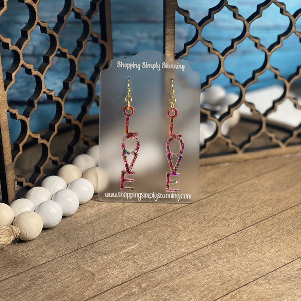 Love Vertical Dangle Earrings