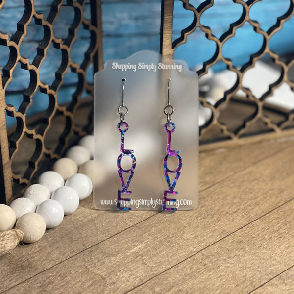 Love Vertical Dangle Earrings