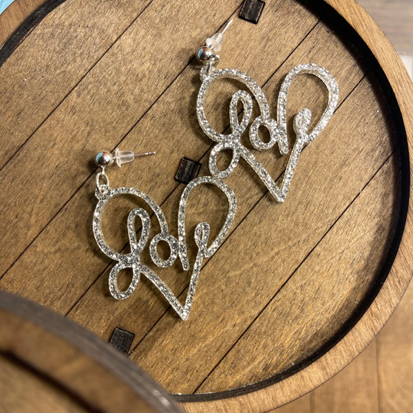 Love Heart Dangle Earrings