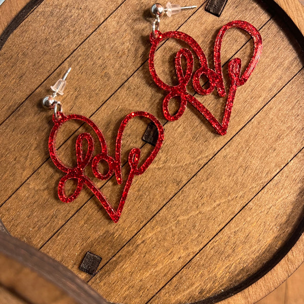 Love Heart Dangle Earrings