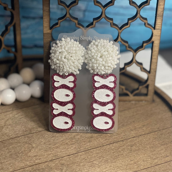 XOXO Seed Bead Earrings