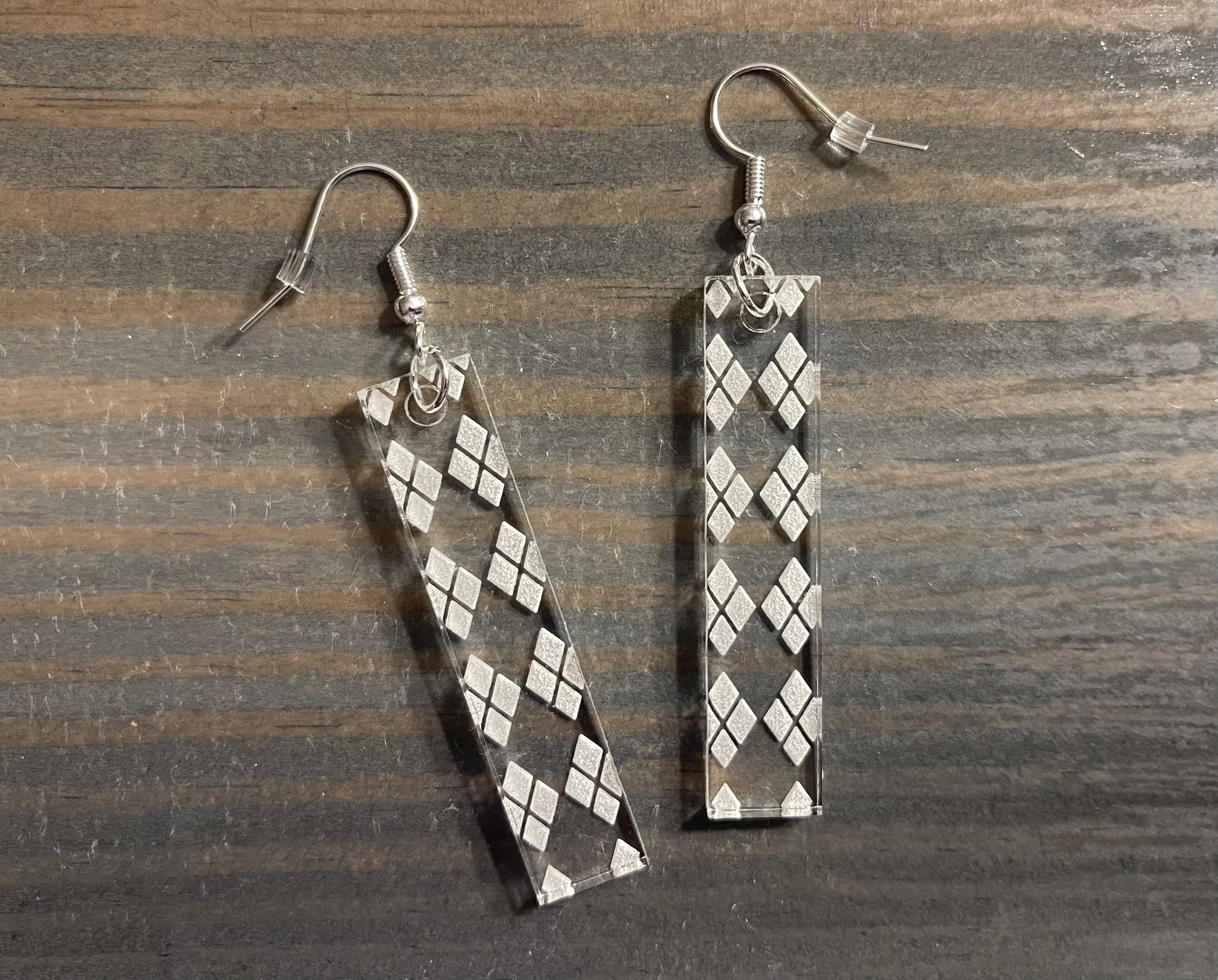 Argyle Clear Acrylic Earrings