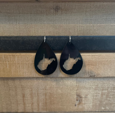 Black WV Acrylic Earrings