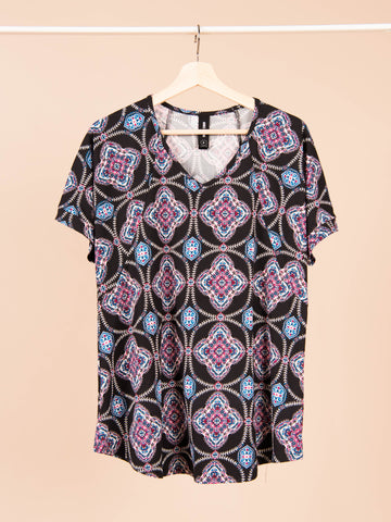 Size Small Agnes & Dora™ Love Top Black Medallion: Final Sale. No Returns Or Exchanges