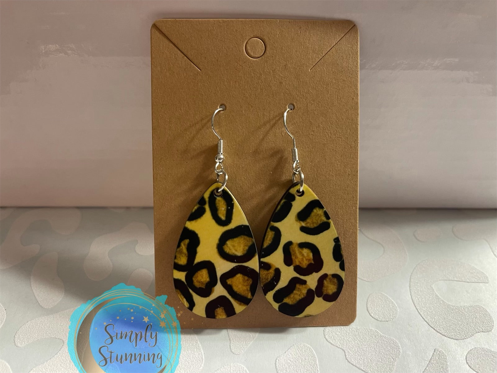 Leopard Fade Teardrop Earrings