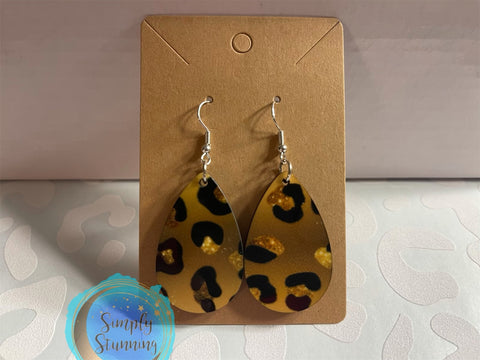 Dark Leopard Fade Teardrop Earrings