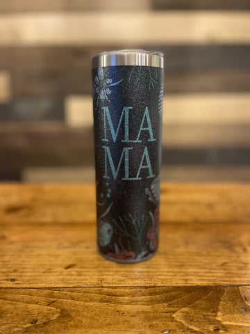 Mama Butterfly Glitter 20oz Skinny Tumbler